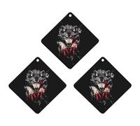 Angry Werewolf Funny Car Air Fresheners 3pcs Long Lasting Scent Automotive Hanging Scented Cards Tablets