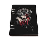 Angry Werewolf Printed A5 Notebook Binder Refillable Notebook 6 Metal PU Leather Ring Planner Daily Work