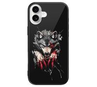 Angry Werewolf Printed Phone Case Cute Slim Glass Cellphone Protective Cover Unisex Compatible with iPhone 16/16 Plus/16 Pro/16 Pro Max/16 E