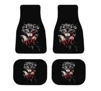 Angry Werewolf Trendy Car Floor Mats Unisex All Weather Full Sets Carpet Automotive Rugs for Universal
