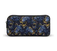Angry Werewolves Print Pencil Pouch Cute Pen Case with Zippered Aesthetic Makeup Bag