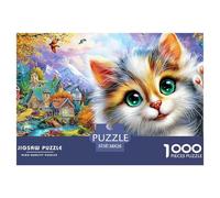 Angry White CatJigsaw Puzzles for Adults Featuring 1000 Advanced And Challenging Educational Games - These Serve As The Quintessential Gift Jigsaw Puzzles for Adults And Kids Age 12 Years Up 38x26cm/