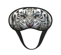 Angry White Tiger Sleep Mask for Women Men Soft Travel Eye Mask with Adjustable Straps Sleeping Eye Shade Cover for Travel Yoga Nap Sleeping