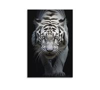 Angry White Tiger Wall Art Canvas Poster Modern Wild Animal Picture Wall Decor Poster Dormitory Decor Painting Art