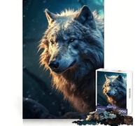 Angry White Wolf Jigsaw 1000 Pieces for Teenagers Cognitive Boost Slow Leisure Tight Lock Thoughtful Xmas (38x52cm)