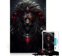 Angry Wild Lion Jigsaw Puzzles 1000 Mental Focus Game No Gap Tight Fitting Design Interactive Brain Challenge for Home (38x52cm)