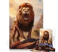 Angry Wild Lion King 1000-piece Jigsaw Puzzles Logical Skill Mindful Leisure Precise Join Thoughtful Gift (38x52cm)