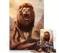 Angry Wild Lion King Adults Puzzles 1000 Piece Jigsaws Brain Development Leisure Activity Clean Join Joyful Xmas (50x75cm)