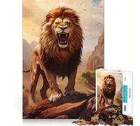 Angry Wild Lion King Puzzle for Adults 1000 Pieces Memory Play Game Firm Fit Secure Assembly Meaningful Connection Building Game (50x75cm)