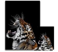 Angry Wild Tiger Poster 1000Pc Adults Jigsaw Puzzle Jigsaw Puzzles Challenging DIY Brain Teaser Perfect Family Game Or Decorative Gift 1000 PCS(38x26cm)