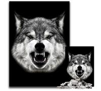 Angry Wild Wolf Head JigsawPuzzle 1000 Pieces for Adults Difficult Puzzles for Adults DIY Art Decor 1000 PCS(75x50cm)