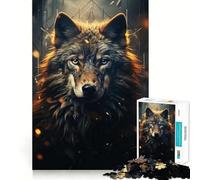 Angry Wolf 1000-piece Jigsaw Puzzles Brain Focus Game Expert Cutting Craftsmanship Fascinating Hobby for Idle Moments (38x26cm)