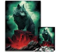 Angry Wolf 1000Piece Jigsaw Puzzle paper Jigsaw Puzzles Perfect for Halloween Christmas Birthday Gift 1000 PCS(38x26cm)