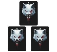 Angry Wolf 3 PCS Car Air Freshener Hanging Aromatherapy Tablets Automotive Ornament for Auto Room Bathroom Bedside Square