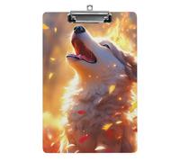 Angry Wolf Acrylic Clipboard for Letter A4 Size White