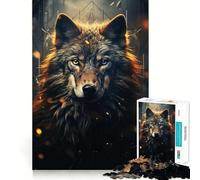 Angry Wolf Adults 1000 Pieces Puzzle Mental Fun Game Advanced Laser Cutting Tech Amusing Challenge for Waiting Time (50x75cm)