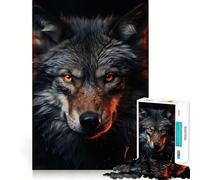 Angry Wolf Adults 1000 Pieces Puzzle Mind Training Fun Burr Free Clean Cut Pieces Heartwarming Gathering Activity (50x75cm)
