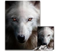 Angry Wolf Face Red Eyes Jigsaw Puzzles for Adults 1000 Piece Wooden Jigsaw Challenging Brain Teaser for Teenagers Family Fun Interactive Game 1000 PCS(75x50cm)