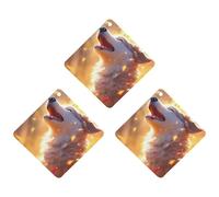 Angry Wolf Funny Car Air Fresheners 3pcs Long Lasting Scent Automotive Hanging Scented Cards Tablets