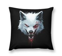 Angry Wolf Plush Pillowcases Soft Throw Pillow Covers Body Cushion Protective Case for Sofa Car Home Decor 16 "x16 "