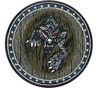 Angry Wolf Sew on Patch - Warrior Shield Iron on Patches for Fighters, Hunters, Wolf Lovers - Exclusive Wolf with Claws Designer Patchesfor All Fabrics | 70X70 mm