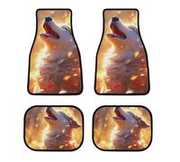 Angry Wolf Trendy Car Floor Mats Unisex All Weather Full Sets Carpet Automotive Rugs for Universal