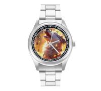 Angry Wolf Trendy Wrist Watches for Men Classic Quartz Stainless Steel Strap Watch