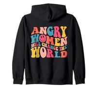 Angry Women Will Change The World Trendy Women Rights Zip Hoodie
