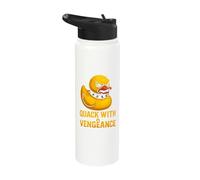 Angry Yellow Avian Character with A Vengeance Stainless Steel Insulated Water Bottle