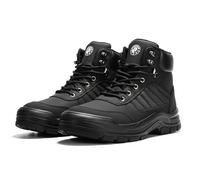 ANGRYRAM Steel Toe Boots for Men Women Slip Resistant Puncture Proof Work Boots for Men Lightweight Comfortable Steel Toe Work Shoes, Black, 11.5 Women/10 Men