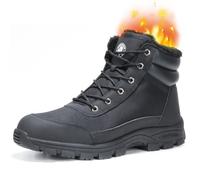 ANGRYRAM Winter Safety Boots Work Boots for Men Women Steel Toe Cap Trainers Comfortable Warm Faux Fur Slip Resistant Safety Trainers