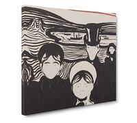 Angst by Edvard Munch Canvas Print | Gallery Wrapped 30mm Frame Wall Art | 20x20 inches | Ready to Hang | Modern Picture | Living Room Bedroom Lounge Office