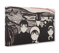 Angst By Edvard Munch Canvas Print | Gallery Wrapped 30mm Frame Wall Art | 24x16 inches | Ready to Hang | Classic Picture | Living Room Bedroom Lounge Office