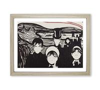 Angst By Edvard Munch Classic Painting Framed Print | A2 Oak Framed Wall Art | Ready to Hang | Classic Historical Picture | Living Room Bedroom Lounge Office