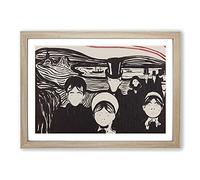 Angst by Edvard Munch Framed Print | A2 Oak Framed Wall Art | Ready to Hang | Modern Nature Picture | Living Room Bedroom Lounge Office