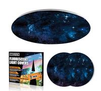 ANGSYLTH 2 Pcs Fluorescent Light Covers - 12 Inch Round Covers for Ceiling Lights, Home Velcro Light Filters for Classroom (Starry Sky)