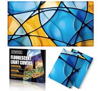 ANGSYLTH 2 Pcs Fluorescent Light Covers - 4 x 2 Feet Covers for Ceiling Lights, Magnetic Light Filters for Classroom, Office, Hospitals, Home (Colorful Art)