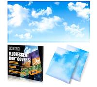 ANGSYLTH 2 Pcs Fluorescent Light Covers - 4 x 2 Feet Light Covers for Ceiling Lights Classroom, Magnetic Light Filters for Office, Hospitals, Home.