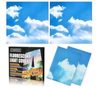 ANGSYLTH 4 Pcs Fluorescent Light Covers - 2 x 2 Feet Covers for Ceiling Lights, Magnetic Light Filters for Classroom, Office, Hospitals, Home (Blue Skies & White Clouds)
