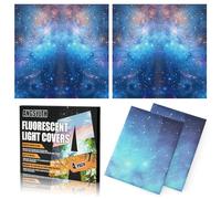 ANGSYLTH 4 Pcs Fluorescent Light Covers - 2 x 2 Feet Covers for Ceiling Lights, Magnetic Light Filters for Classroom, Office, Hospitals, Home (Galaxy)