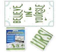 ANGSYLTH Fluorescent Light Covers - Classroom Covers for Ceiling Lights, 1 PCS 4 x 2 Feet Magnetic Light Filters, Classroom, Office Decor (Believe in Yourself)