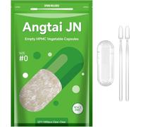 ANGTAI JN Empty Capsules Size 0, 1000 Count DIY Clear Vegetarian and Vegan Pill Empty Capsules,with Capsules Filling Kit,Kosher,ISO9001,Gluten Free, Halal Certified,Non-GMO Certified