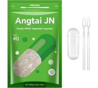 ANGTAI JN Empty Capsules Size 0, 500 Count DIY Clear Vegetarian and Vegan Pill Empty Capsules,with Capsules Filling Kit,Kosher,ISO9001,Gluten Free, Halal Certified,Non-GMO Certified