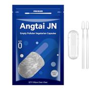 Angtai JN Empty Capsules Size 0 - Clear Fillable Vegetarian Capsules(100 Count) Size 0 Empty Pullulan Capsules with Two Micro Lab Spoons,- Veggie Capsules Empty Caps for DIY Your Own Supplements