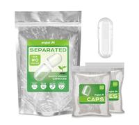 Angtai JN Empty Capsules Size 0 Separated Vegan Empty Pill Capsules Vegetable Veggie Vegetarian for DIY Your Own Supplement (1000 Caps+1000 Bodies)