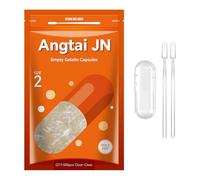 Angtai JN Empty Capsules Size 2 - Clear Gelatin Capsules Empty (500 Count) with Two Miro Lab Spoons - Gel Capsules Empty - DIY Pure Bovine Capsule Filling - Kosher, Gluten Free - Non-GMO Certified