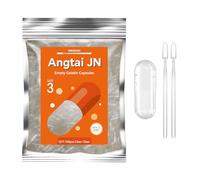 Angtai JN Empty Gelatin Capsules Size 3 (100 Count), Clear Empty Capsules Small for Filling with 2 Micro Spoons, DIY Empty Pill Capsules Compatible with Capsule Filler