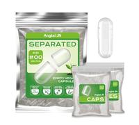 Angtai JN Size 00 Separate Empty Vegetable Capsules, 200 Units, Including Capsule Body and Capsule Cap, Compatible with 00 Capsule Filling Machine