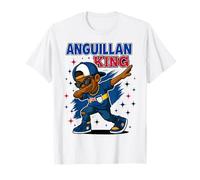 Anguillan King Dab Style Boy Island Flag Pride for Boys Kids T-Shirt