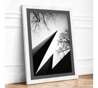 Angular Architecture Minimalist Framed Wall Art Print A3 (42×29.7cm) White, Wall Decor for Living Room, Bedroom, Office & Home, Ready to Hang, Art Gift